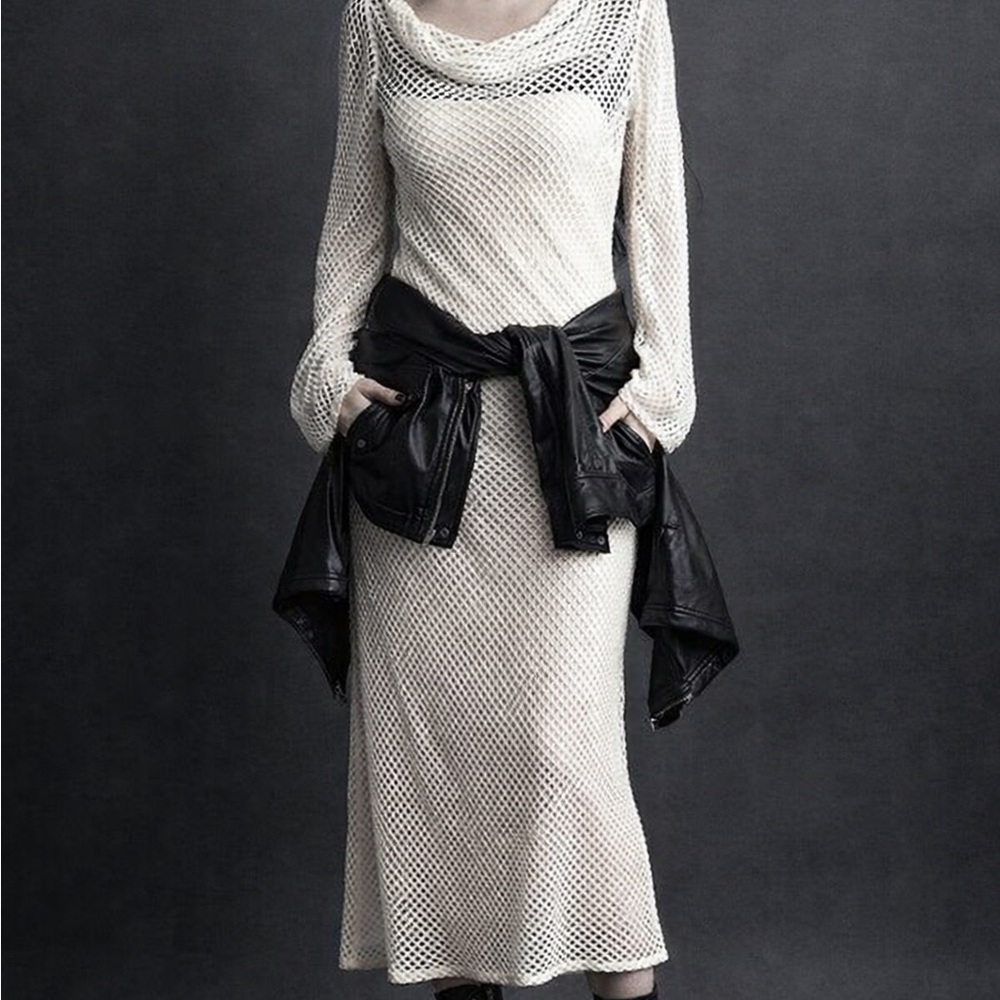 Hansen & Gratel Beige Crochet Maxi Dress